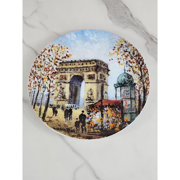 Plate Wall Decor Limoges Arc De Triomphe Paris Porcelain France 8 1/2" Vintage - Picture 9 of 13